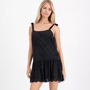 Black Dress with Beaded Embellishments